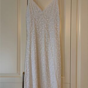 Elegant White Lace V-Neck Slip Dress